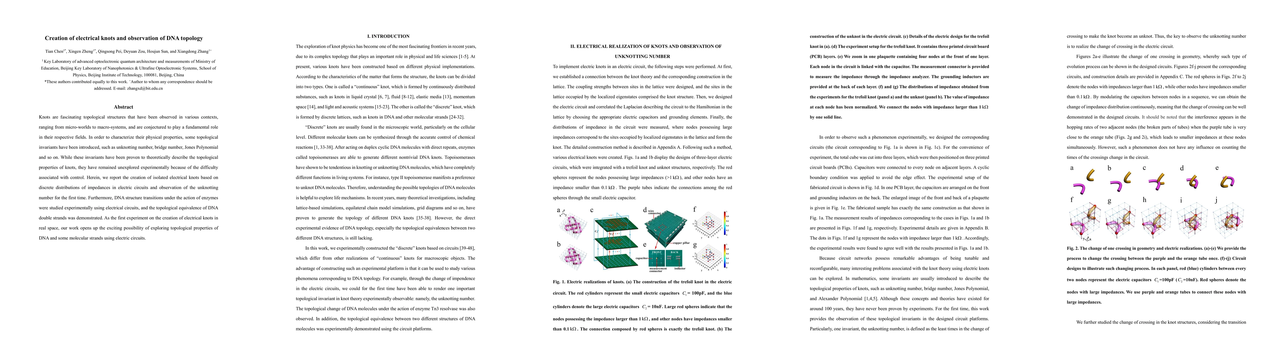 Thumbnail for Creation of electrical knots and observation of DNA topology