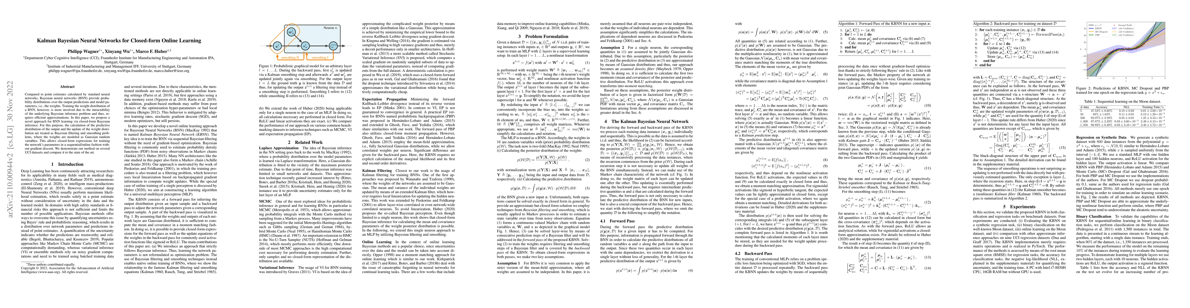 Thumbnail for Kalman Bayesian Neural Networks for Closed-form Online Learning