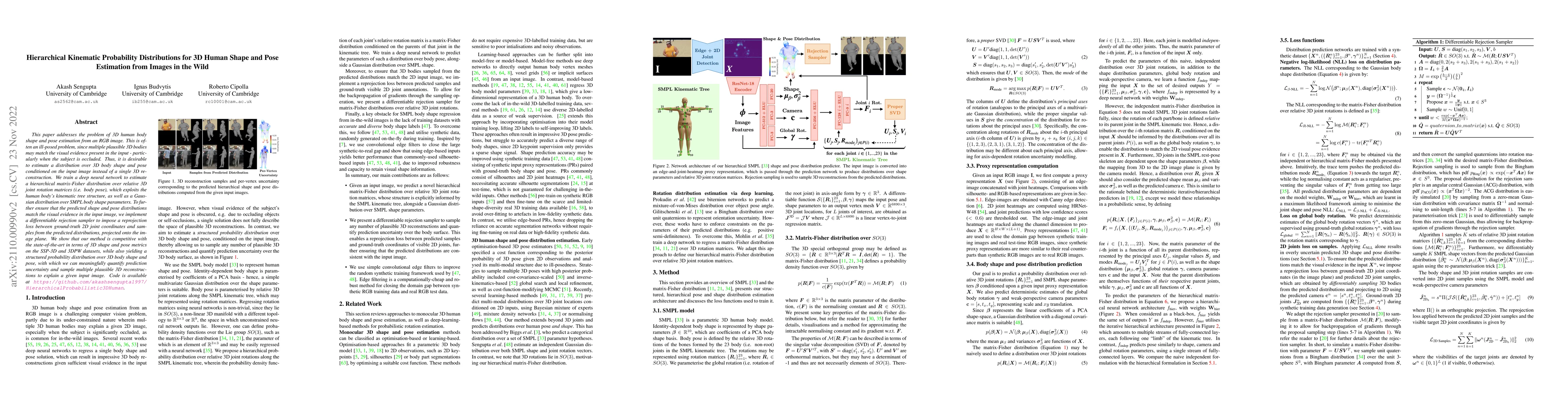 Thumbnail for Hierarchical Kinematic Probability Distributions for 3D Human Shape and
  Pose Estimation from Images in the Wild