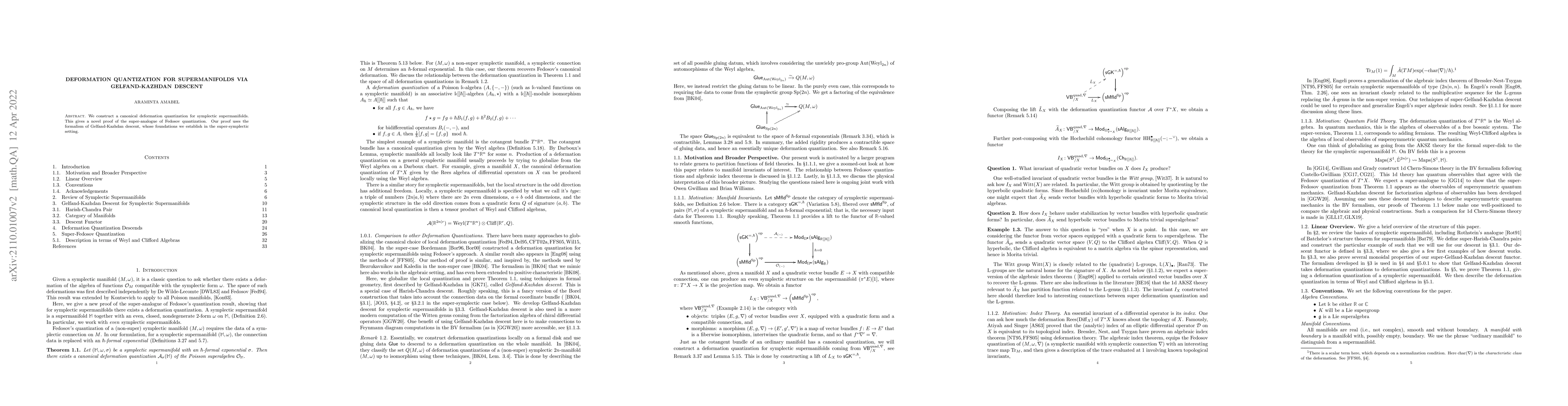 Thumbnail for Deformation Quantization for Supermanifolds via Gelfand-Kazhdan Descent