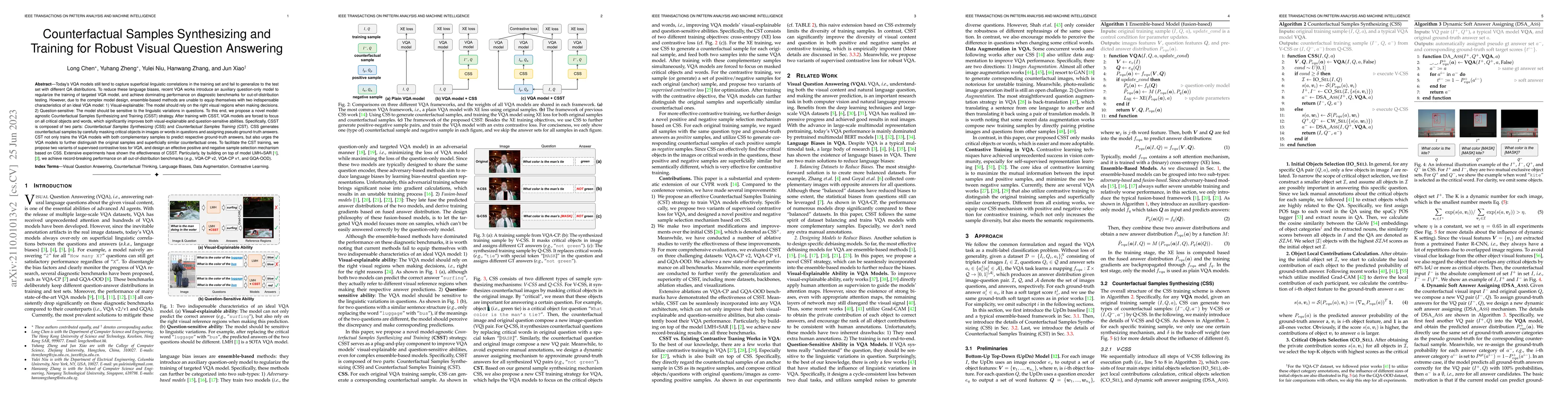 Thumbnail for Counterfactual Samples Synthesizing and Training for Robust Visual
  Question Answering