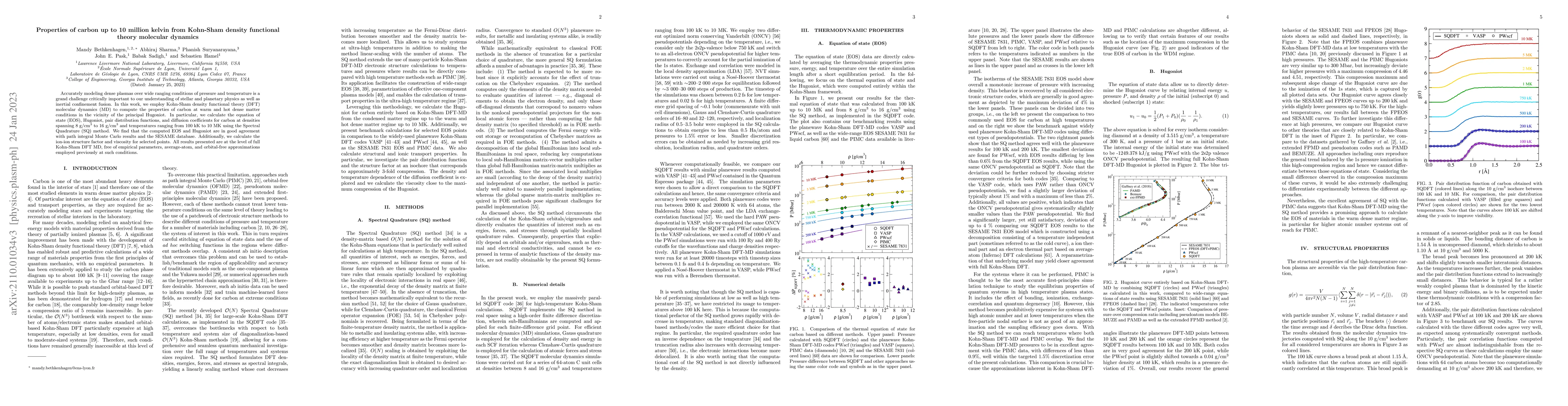 Thumbnail for Properties of carbon up to 10 million kelvin from Kohn-Sham density
  functional theory molecular dynamics