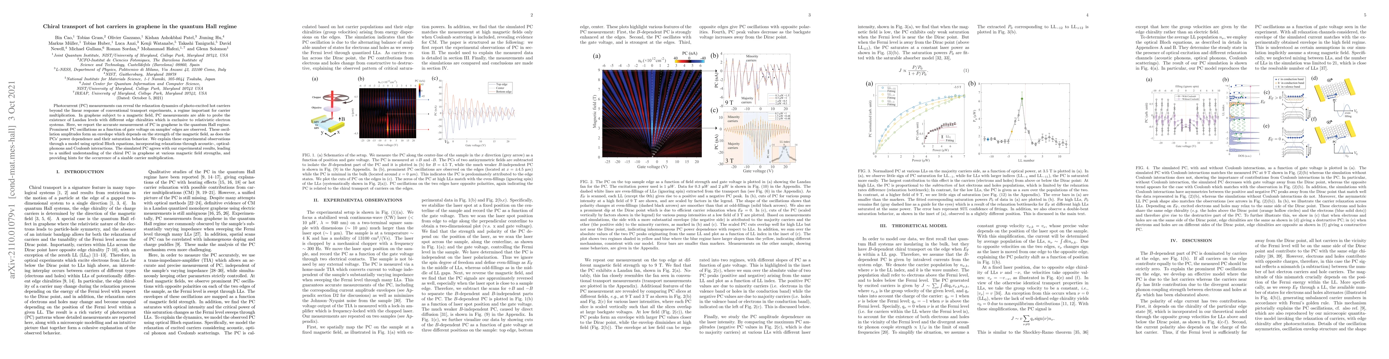 Thumbnail for Chiral transport of hot carriers in graphene in the quantum Hall regime