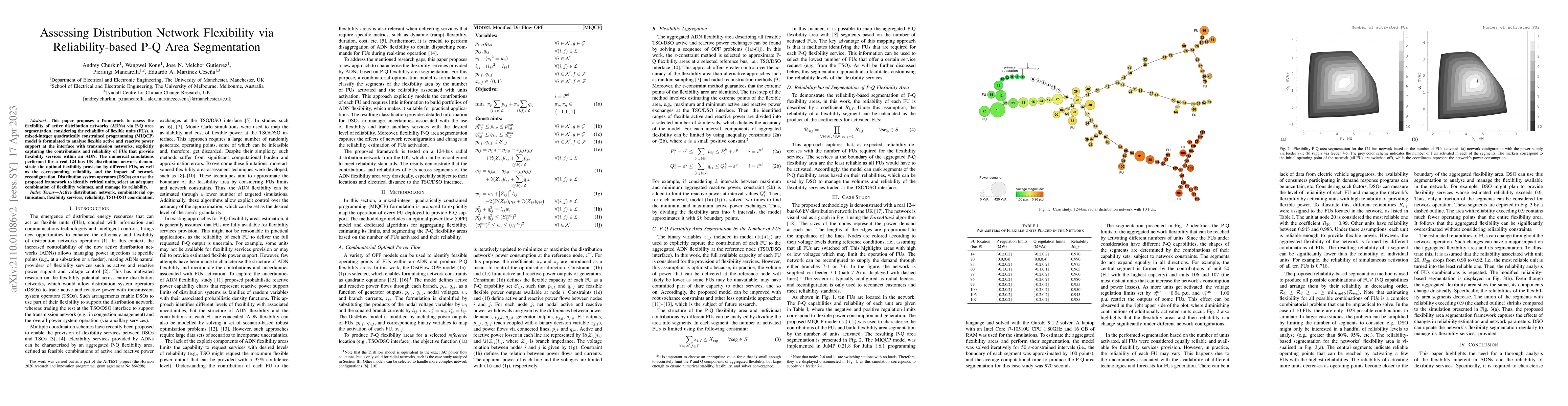 Thumbnail for Assessing Distribution Network Flexibility via Reliability-based P-Q
  Area Segmentation