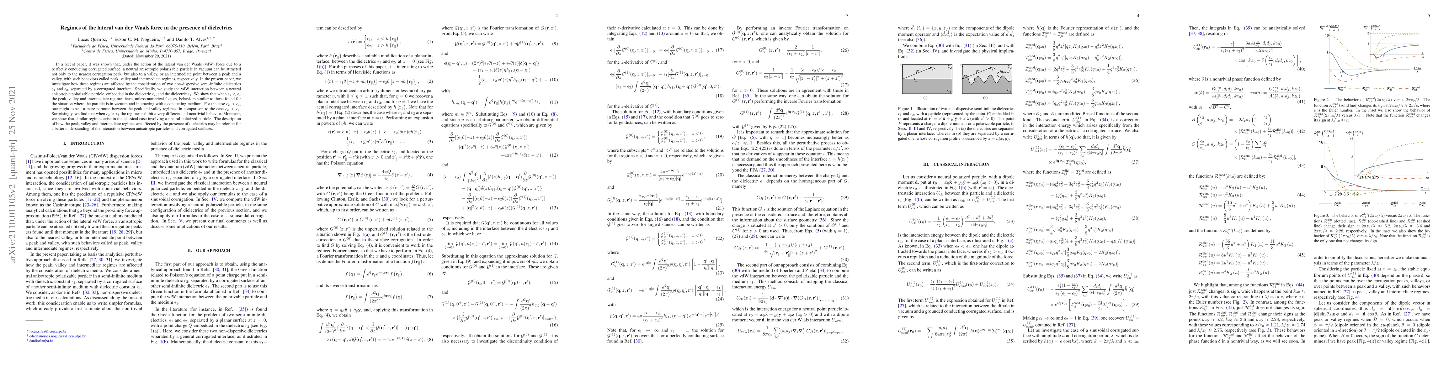 Thumbnail for Regimes of the lateral van der Waals force in the presence of
  dielectrics