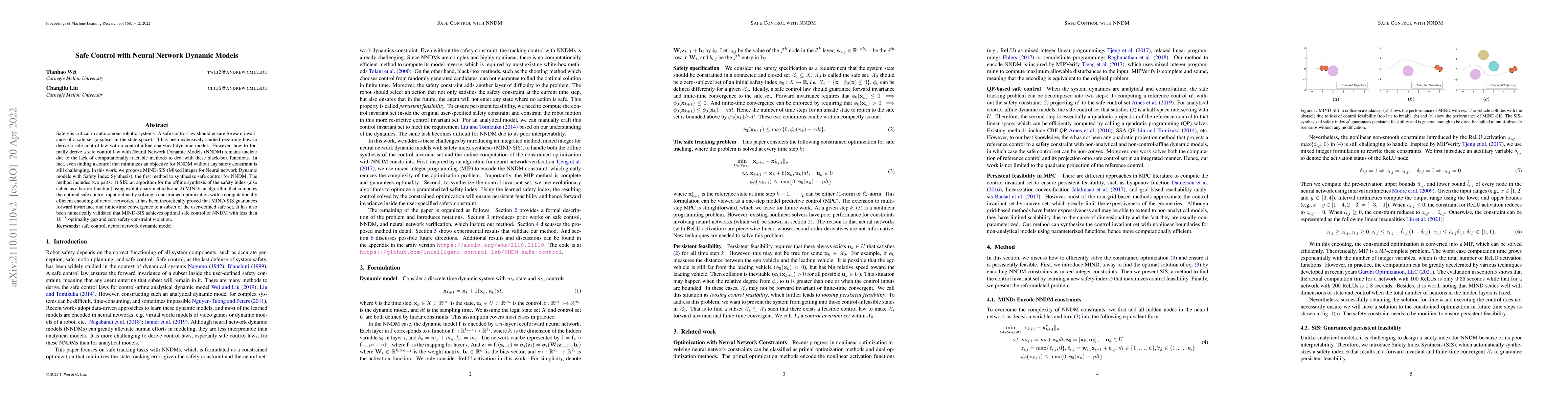 Thumbnail for Safe Control with Neural Network Dynamic Models