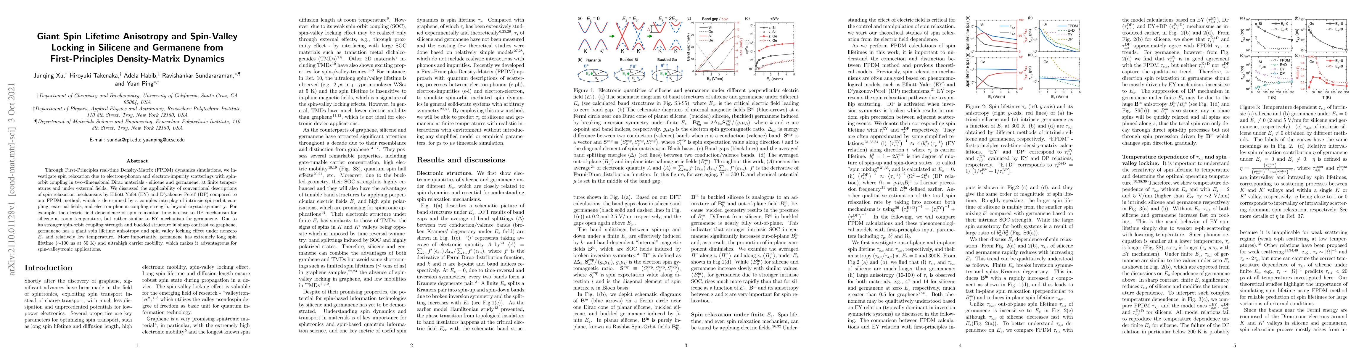 Thumbnail for Giant Spin Lifetime Anisotropy and Spin-Valley Locking in Silicene and
  Germanene from First-Principles Density-Matrix Dynamics