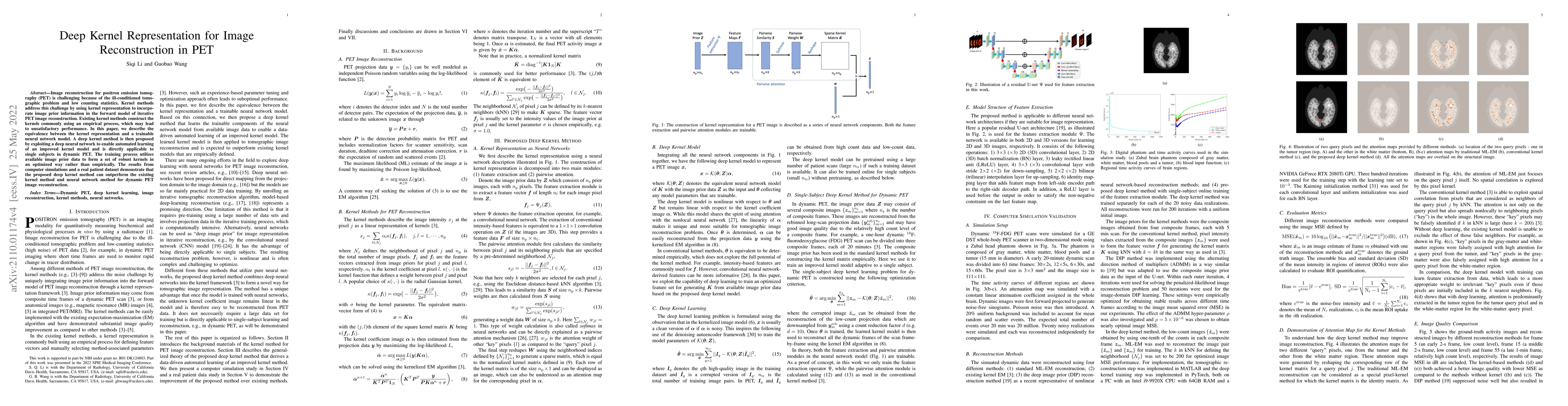 Thumbnail for Deep Kernel Representation for Image Reconstruction in PET