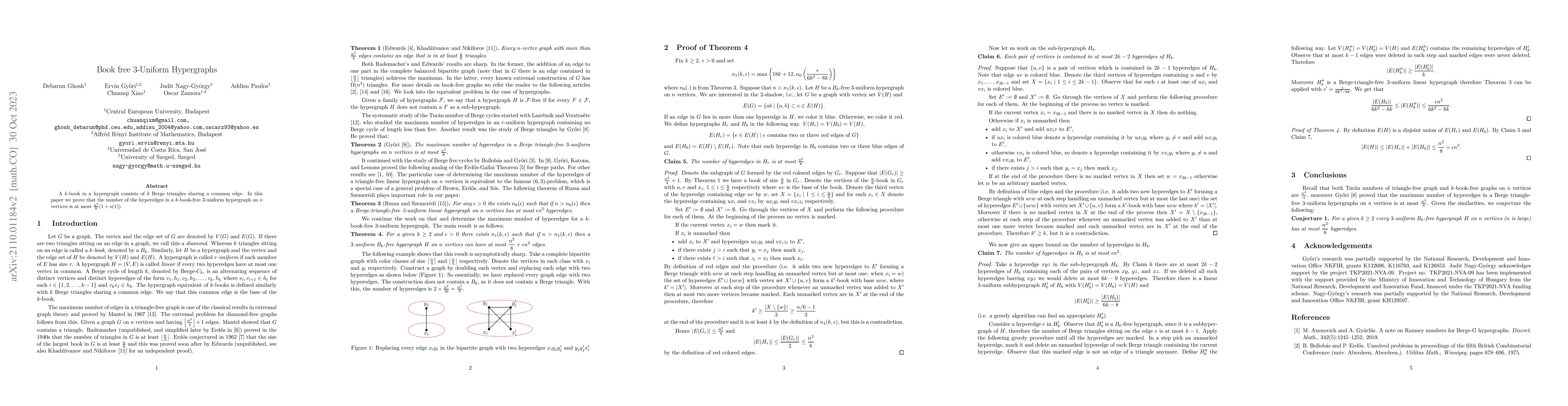 Thumbnail for Book free $3$-Uniform Hypergraphs