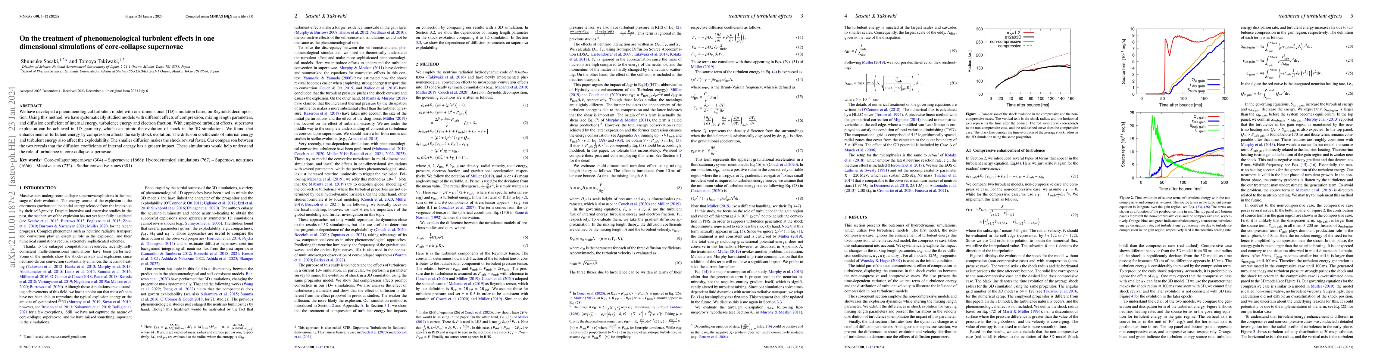 Thumbnail for On the treatment of phenomenological turbulent effects in one
  dimensional simulations of core-collapse supernovae