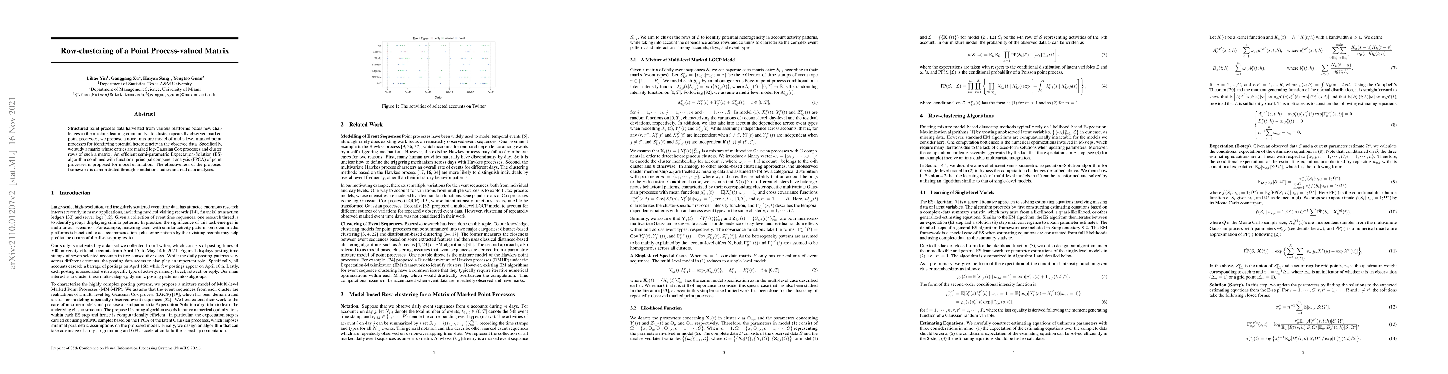 Thumbnail for Row-clustering of a Point Process-valued Matrix