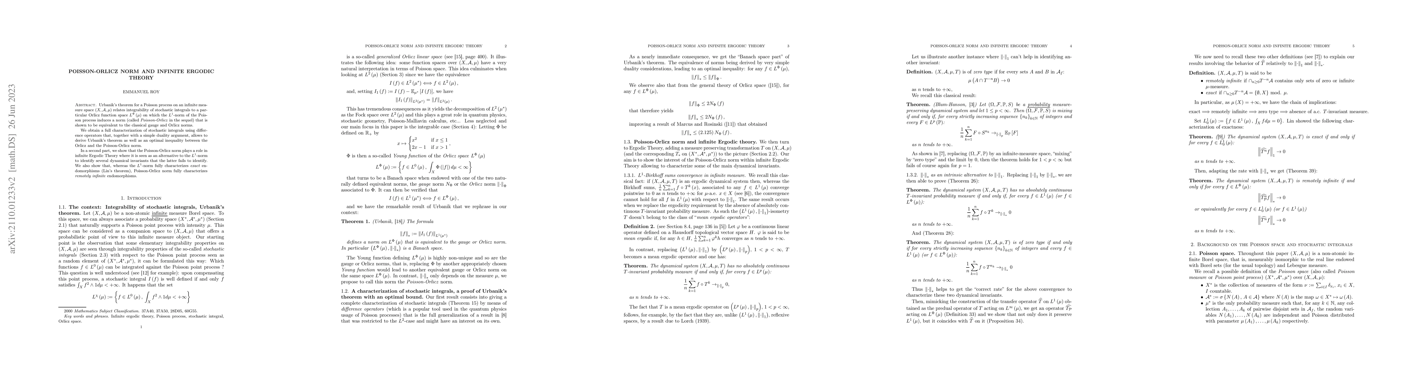 Thumbnail for Poisson-Orlicz norm and infinite Ergodic Theory