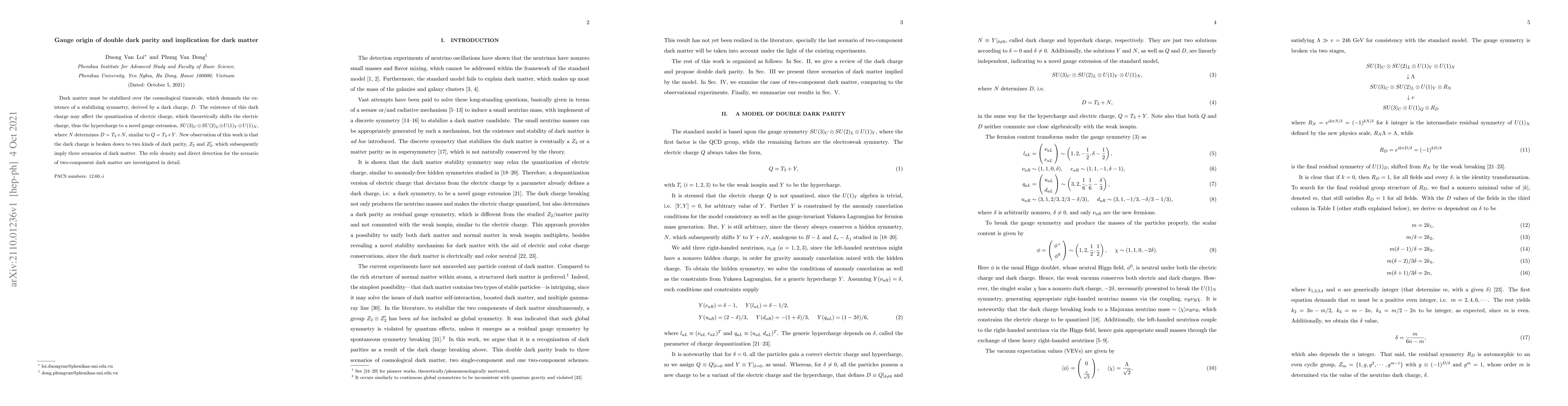 Thumbnail for Gauge origin of double dark parity and implication for dark matter