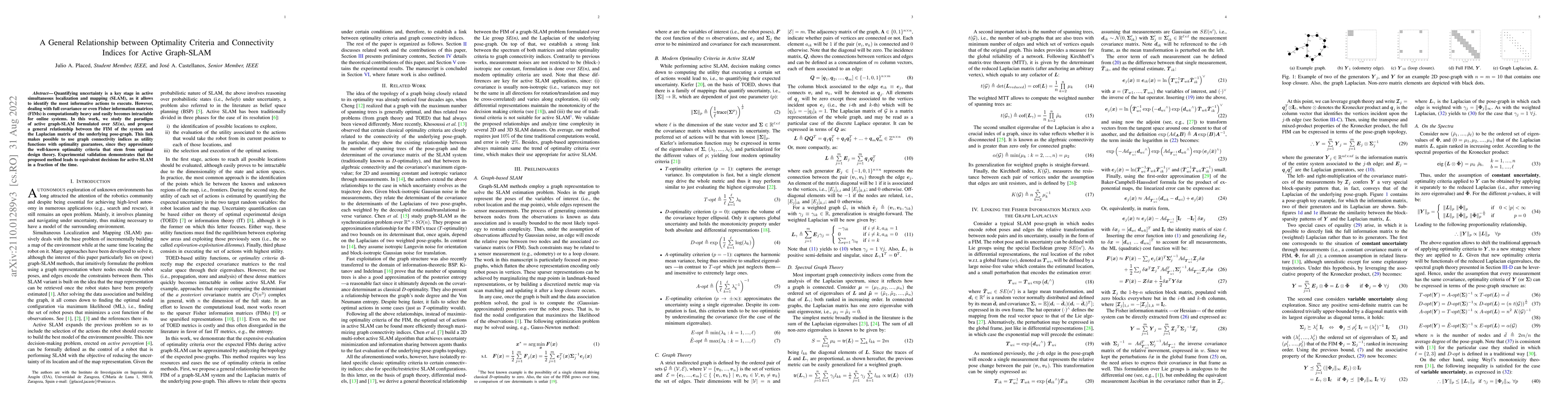 Thumbnail for A General Relationship between Optimality Criteria and Connectivity
  Indices for Active Graph-SLAM