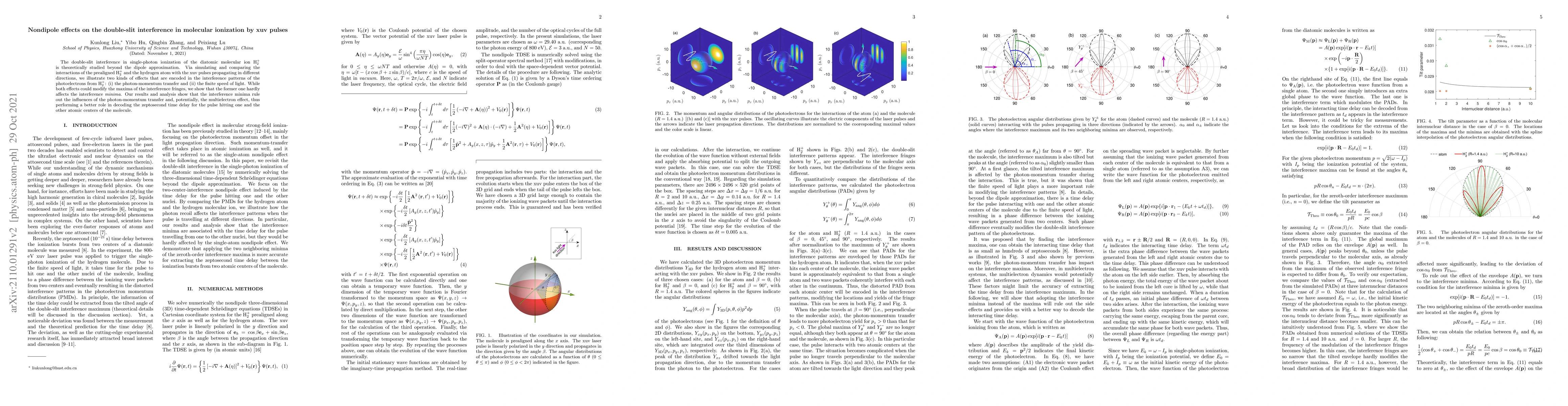 Thumbnail for Nondipole effects on the double-slit interference in molecular
  ionization by xuv pulses