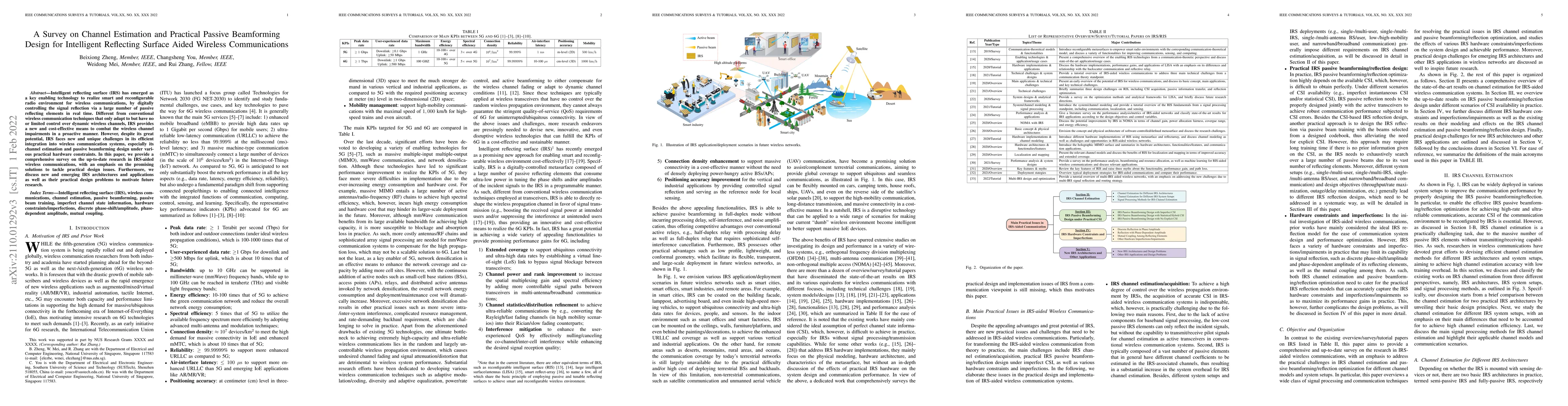 Thumbnail for A Survey on Channel Estimation and Practical Passive Beamforming Design
  for Intelligent Reflecting Surface Aided Wireless Communications