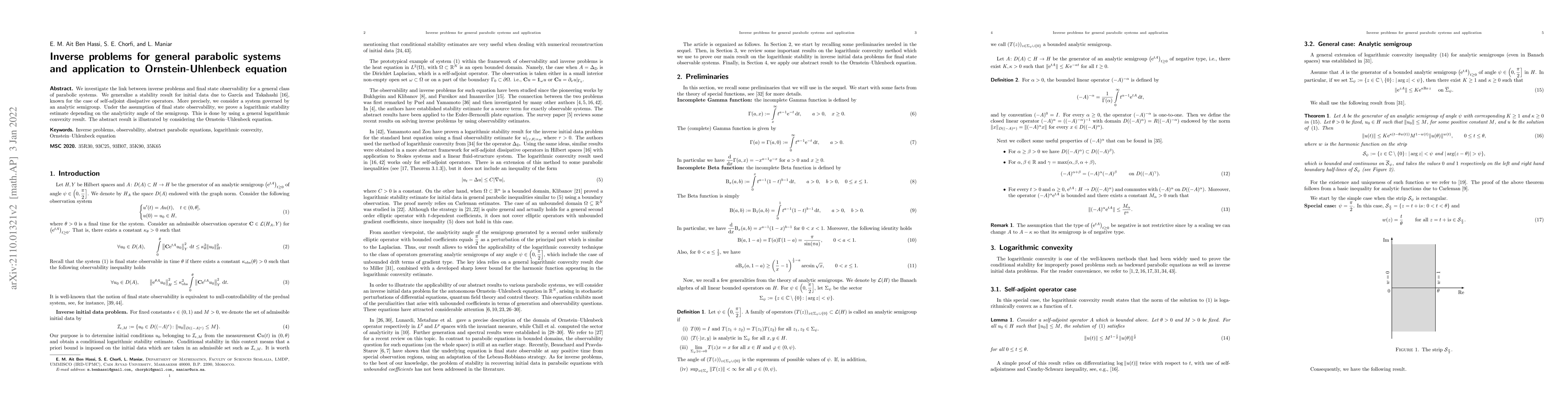 Thumbnail for Inverse problems for general parabolic systems and application to
  Ornstein-Uhlenbeck equation