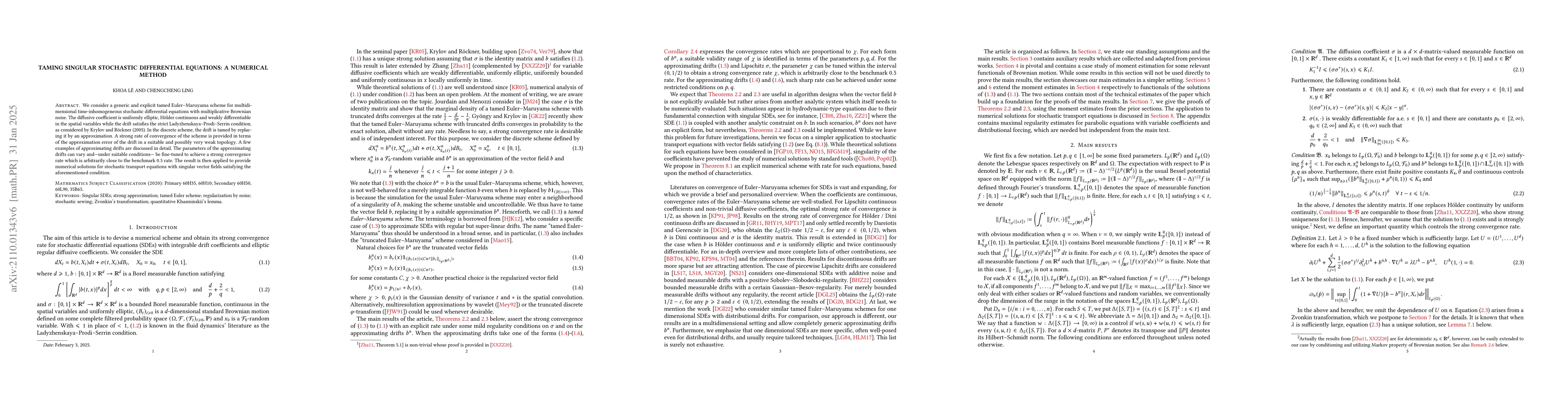 Thumbnail for Taming singular stochastic differential equations: A numerical method