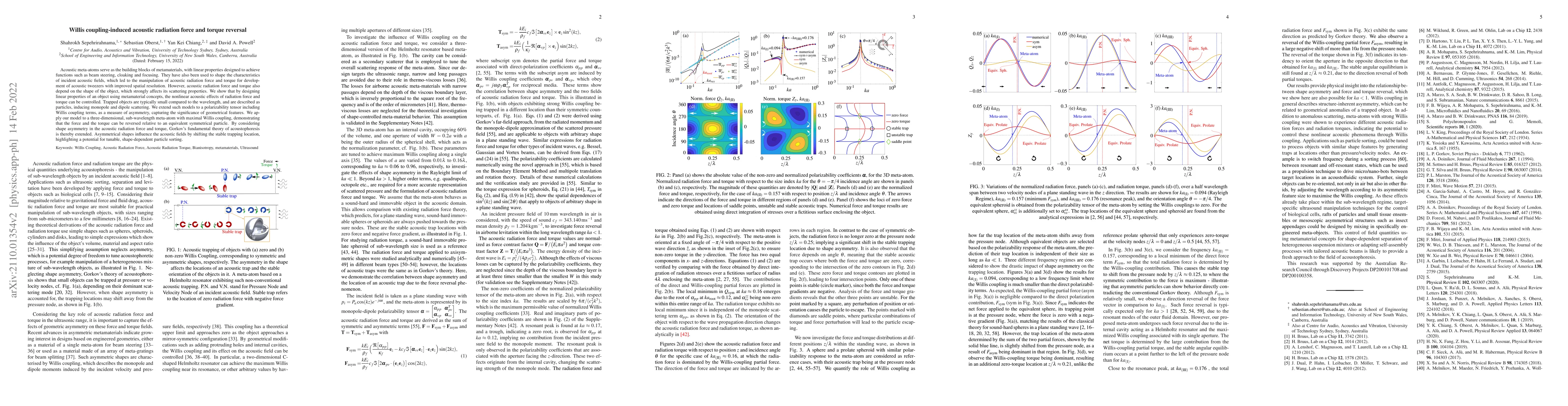 Thumbnail for Willis coupling-induced acoustic radiation force and torque reversal