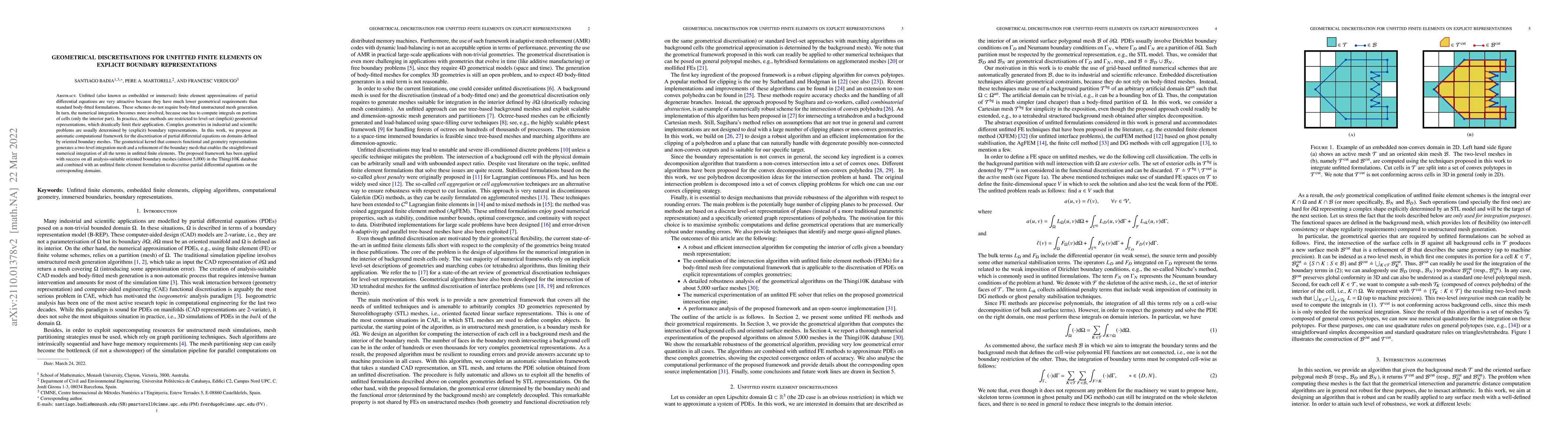 Thumbnail for Geometrical discretisations for unfitted finite elements on explicit
  boundary representations