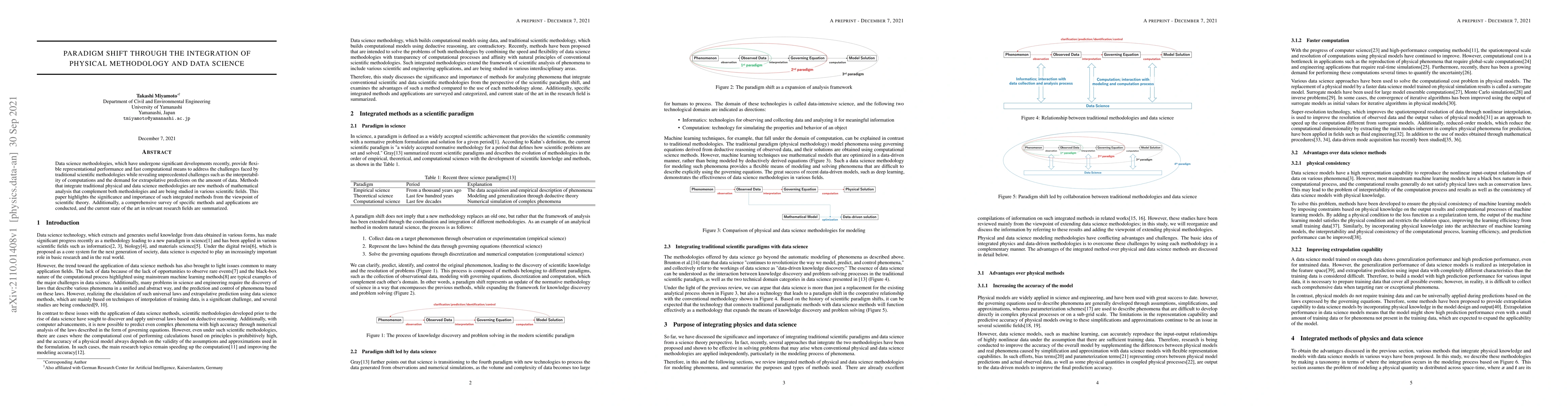 Thumbnail for Paradigm Shift Through the Integration of Physical Methodology and Data
  Science