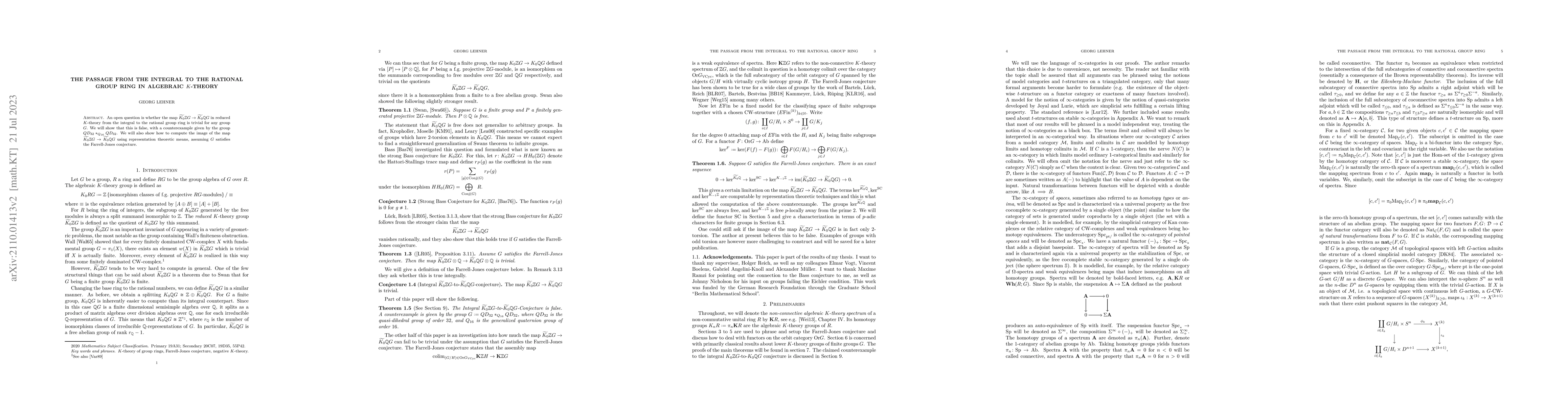 Thumbnail for The passage from the integral to the rational group ring in algebraic
  $K$-theory