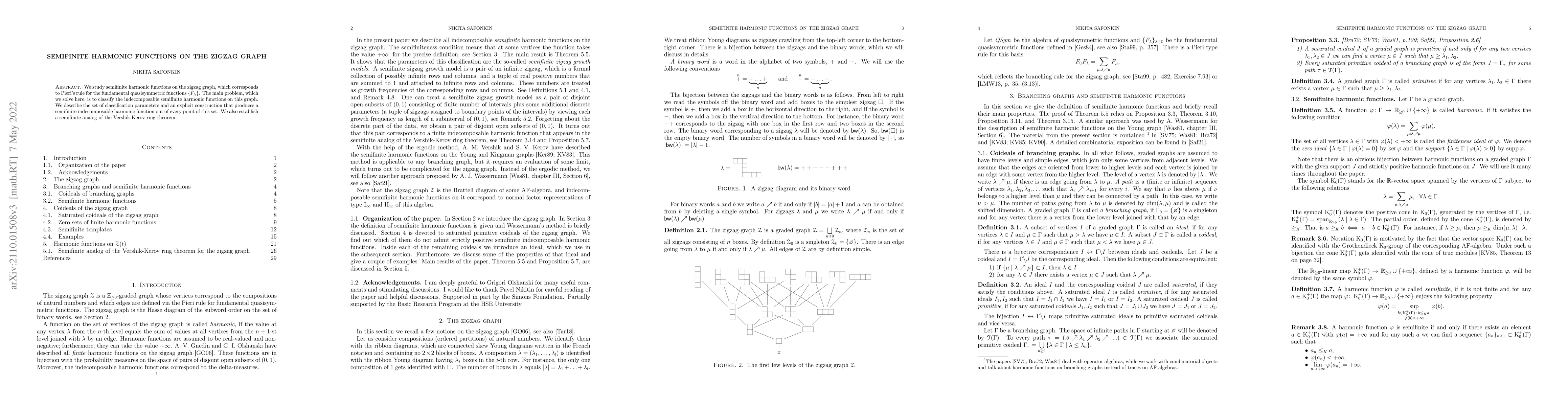 Thumbnail for Semifinite harmonic functions on the zigzag graph