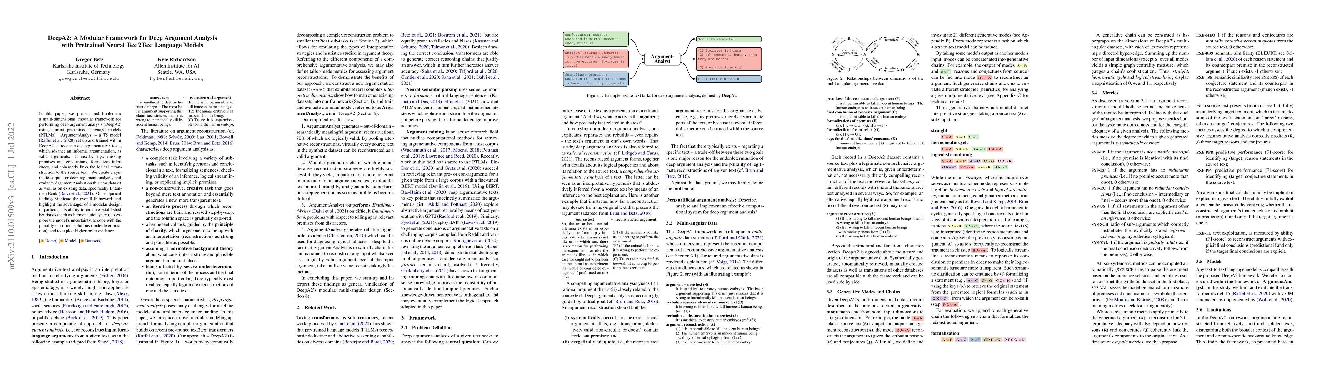 Thumbnail for DeepA2: A Modular Framework for Deep Argument Analysis with Pretrained
  Neural Text2Text Language Models
