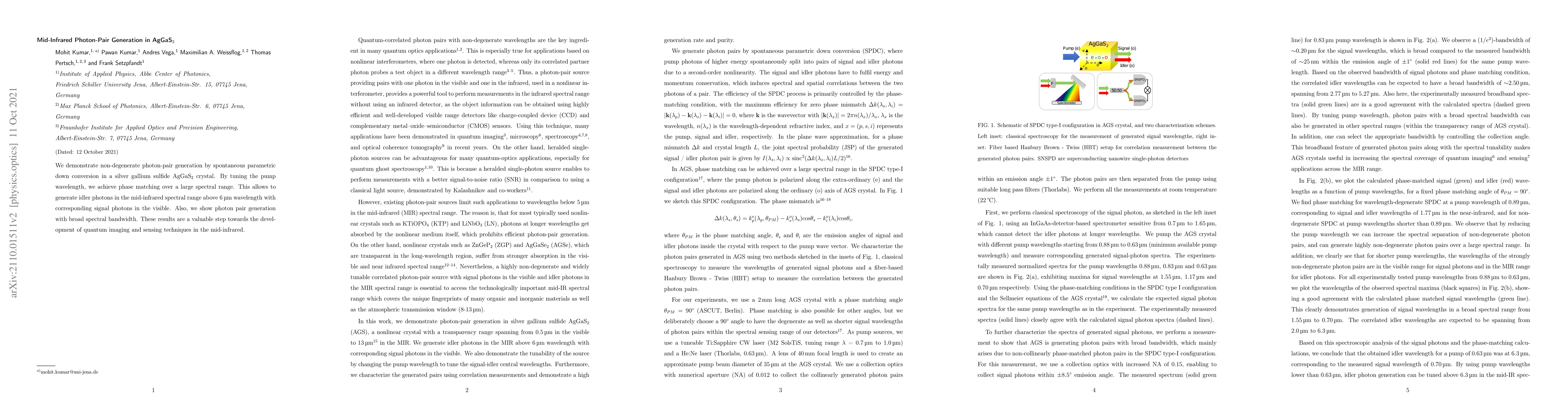 Thumbnail for Mid-Infrared Photon-Pair Generation in AgGaS$_2$