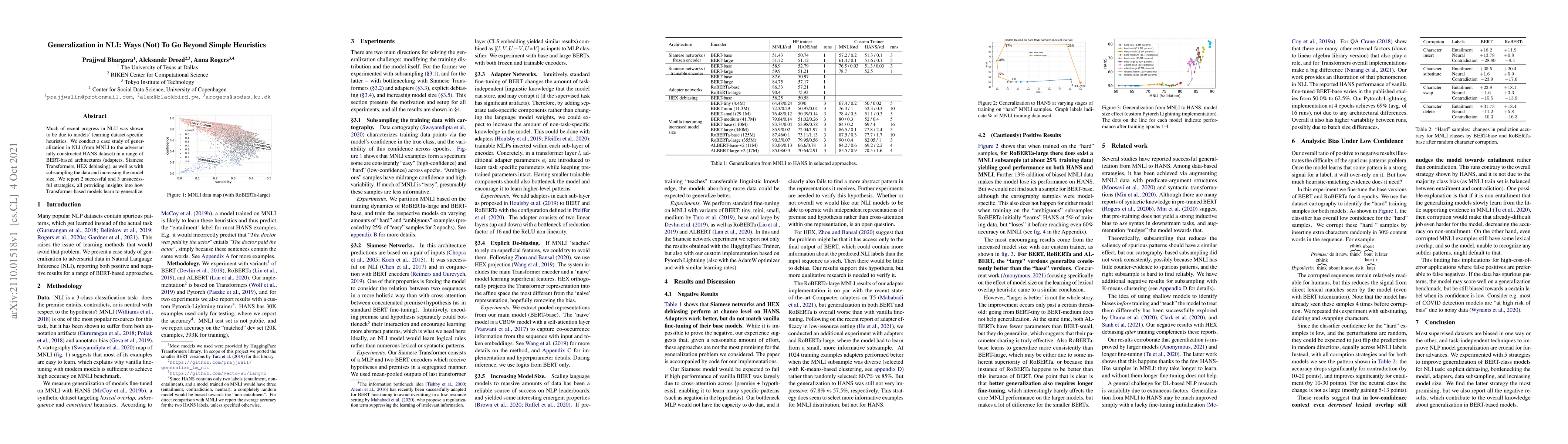 Thumbnail for Generalization in NLI: Ways (Not) To Go Beyond Simple Heuristics