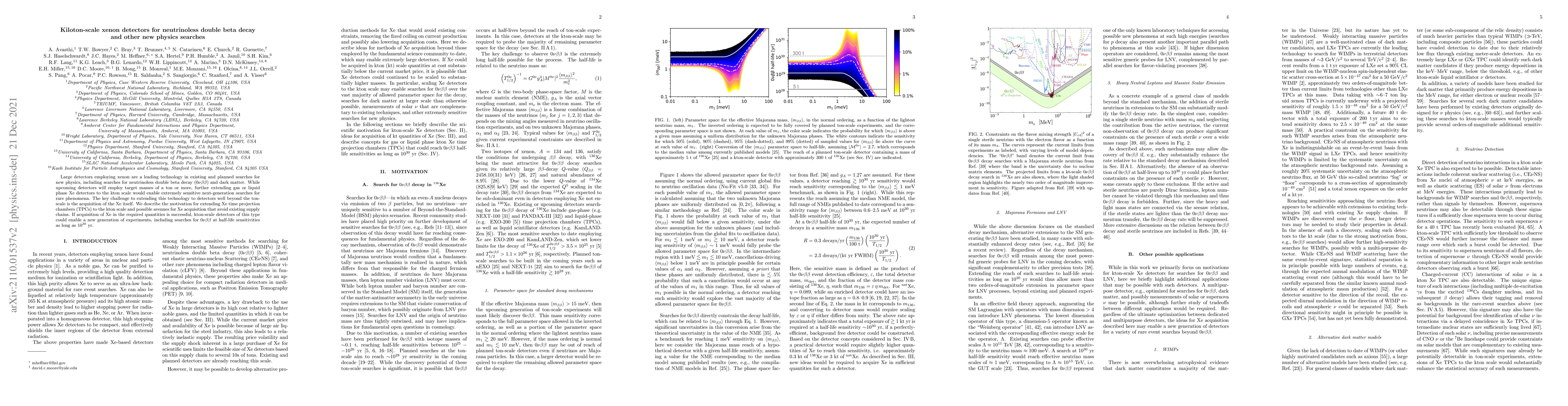 Thumbnail for Kiloton-scale xenon detectors for neutrinoless double beta decay and
  other new physics searches