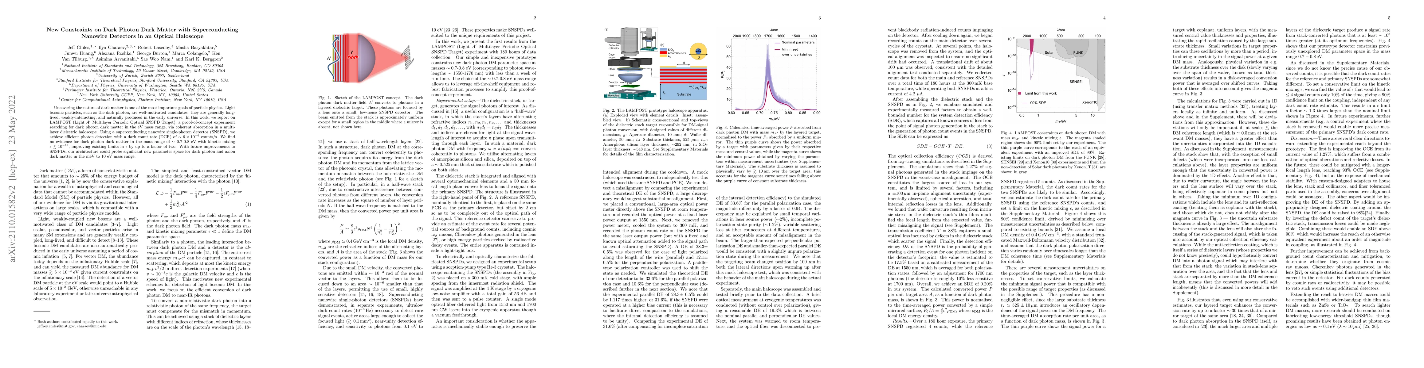 Thumbnail for New Constraints on Dark Photon Dark Matter with Superconducting Nanowire
  Detectors in an Optical Haloscope