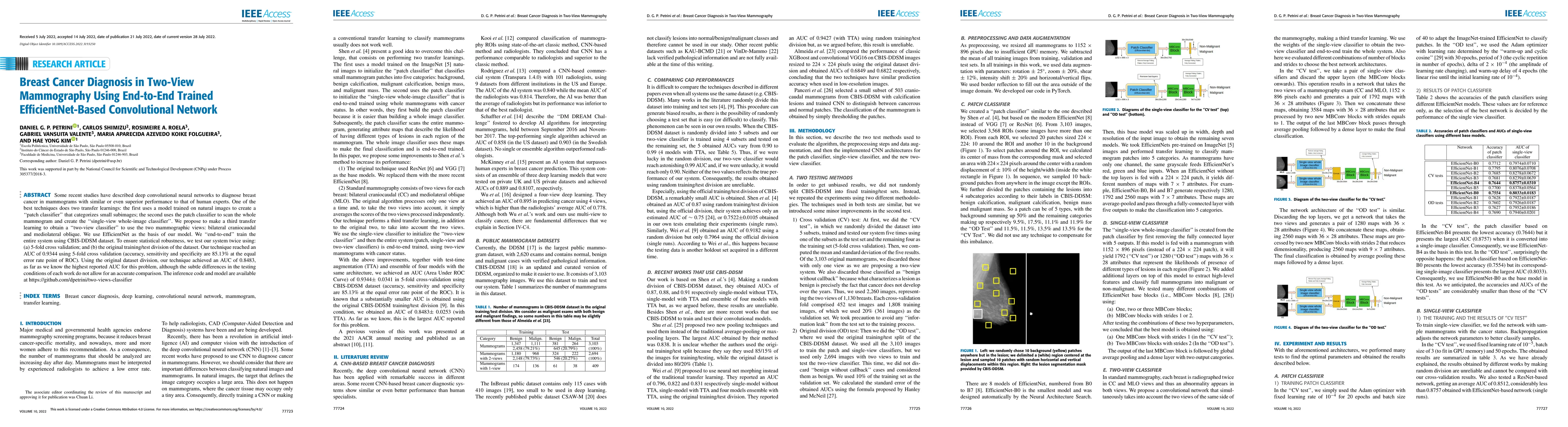 Thumbnail for Breast Cancer Diagnosis in Two-View Mammography Using End-to-End Trained
  EfficientNet-Based Convolutional Network