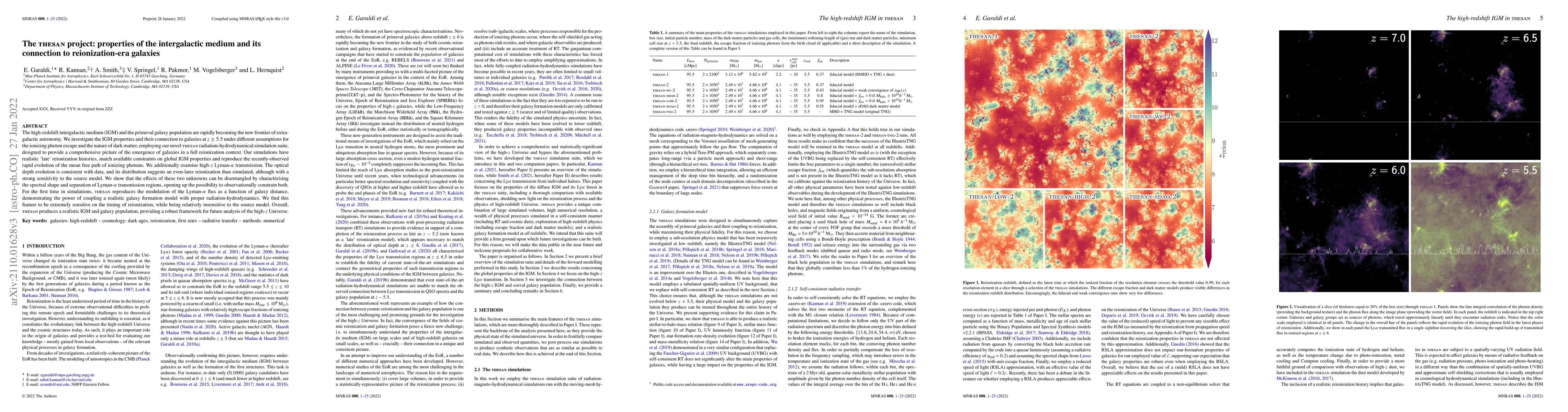 Thumbnail for The THESAN project: properties of the intergalactic medium and its
  connection to Reionization-era galaxies