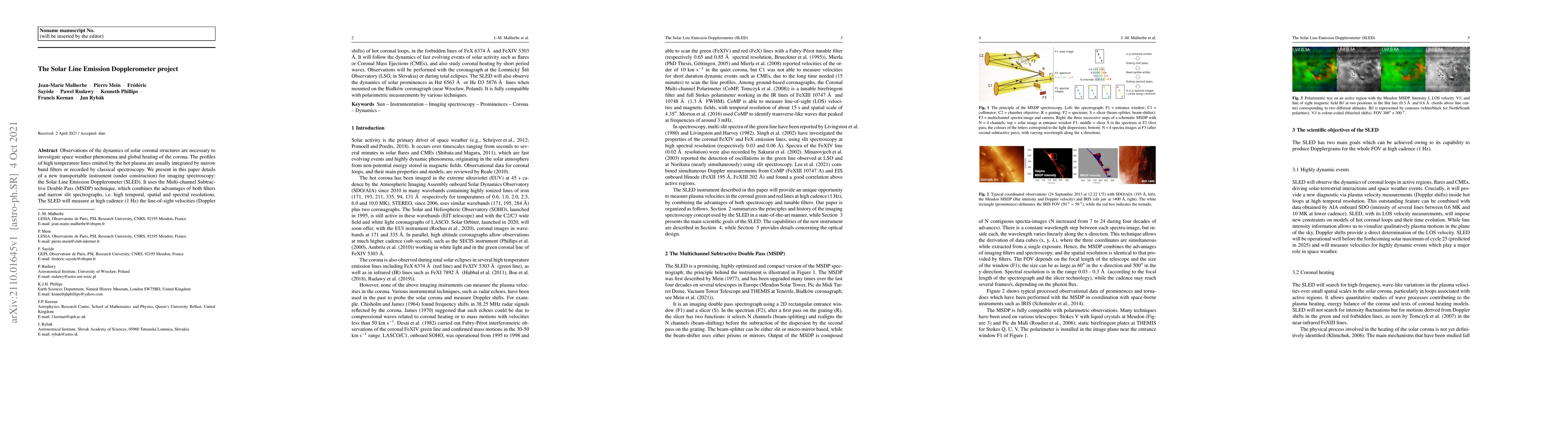 Thumbnail for The Solar Line Emission Dopplerometer project
