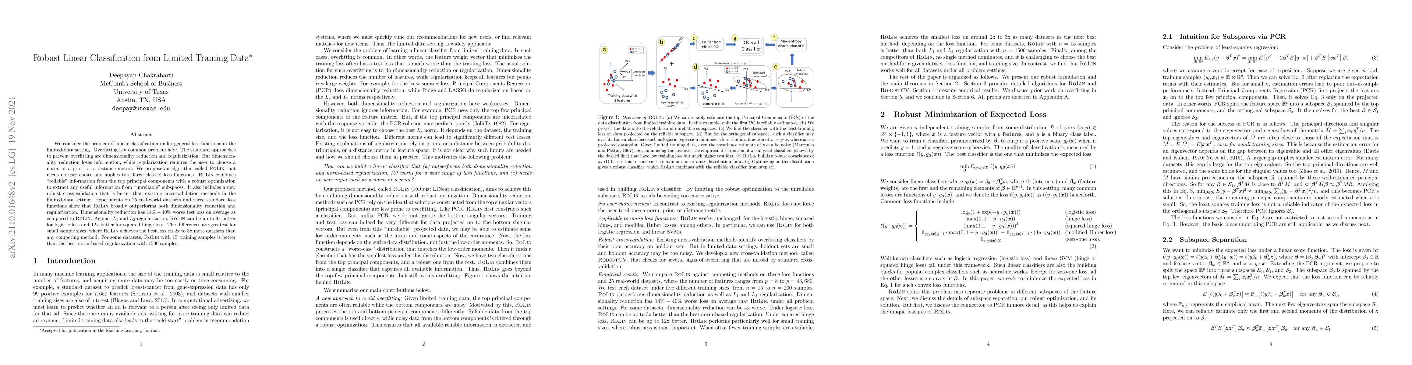 Thumbnail for Robust Linear Classification from Limited Training Data
