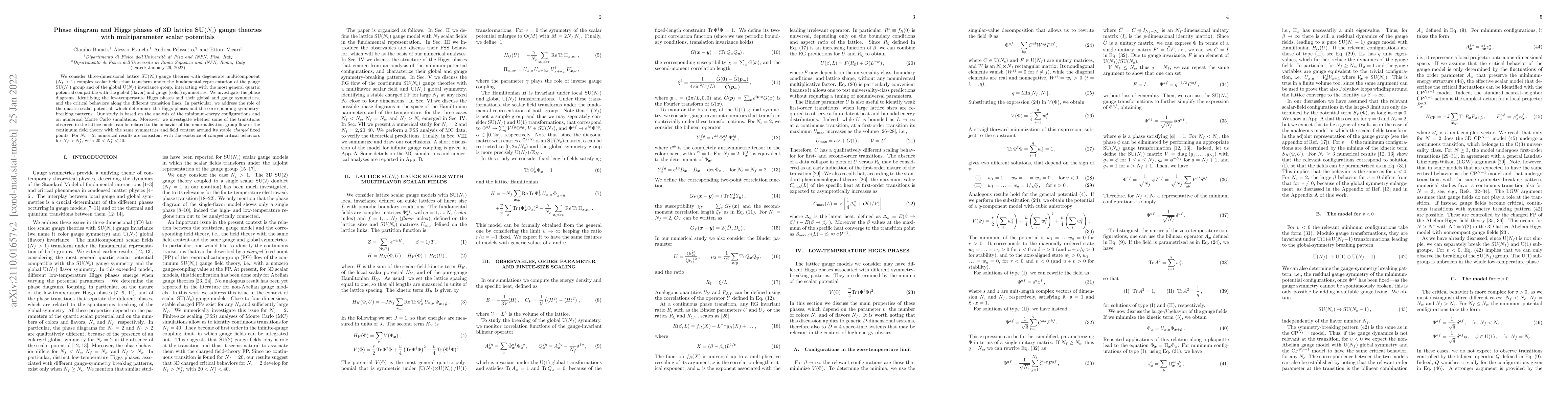 Thumbnail for Phase diagram and Higgs phases of 3D lattice SU(Nc) gauge theories with
  multiparameter scalar potentials