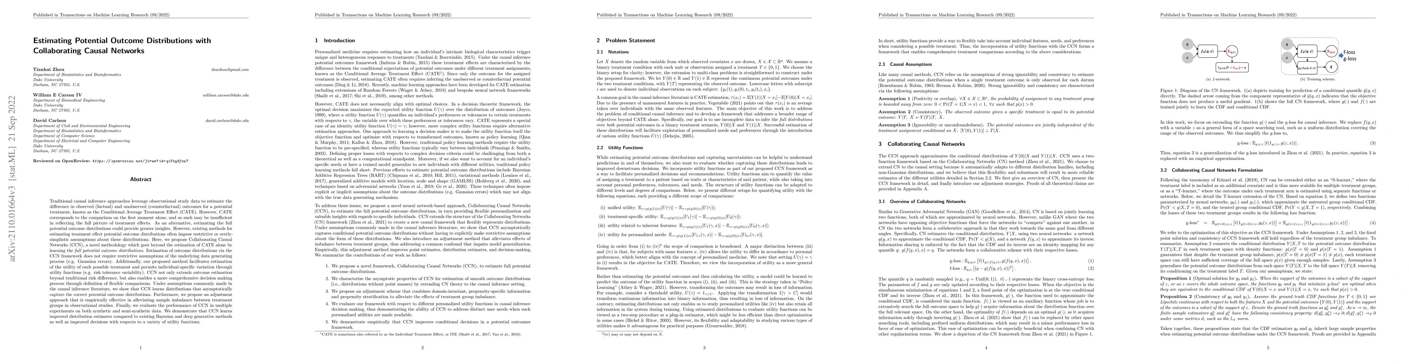 Thumbnail for Estimating Potential Outcome Distributions with Collaborating Causal
  Networks