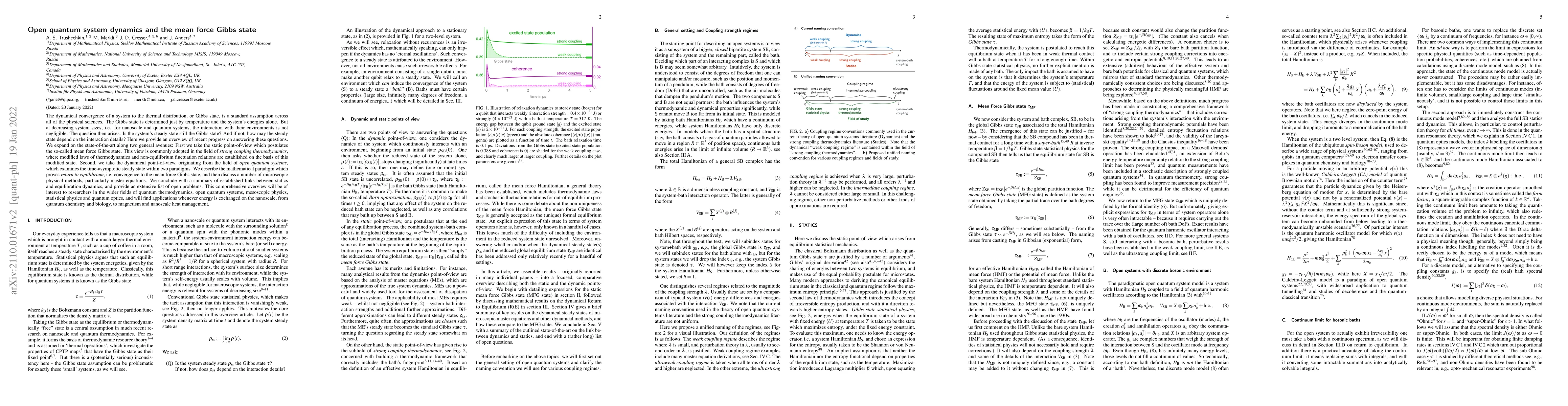 Thumbnail for Open quantum system dynamics and the mean force Gibbs state