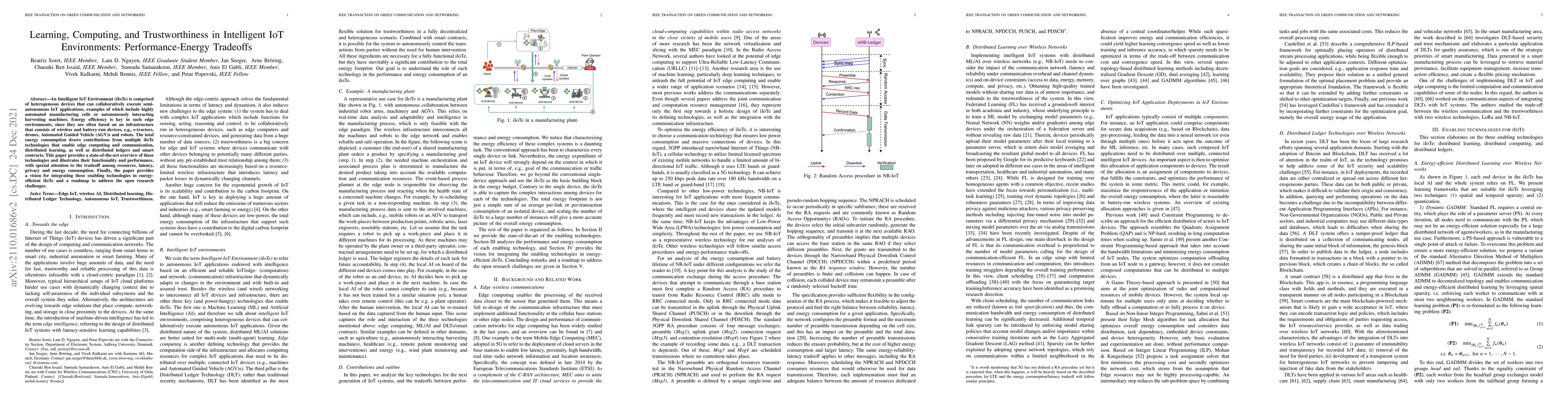 Thumbnail for Learning, Computing, and Trustworthiness in Intelligent IoT
  Environments: Performance-Energy Tradeoffs