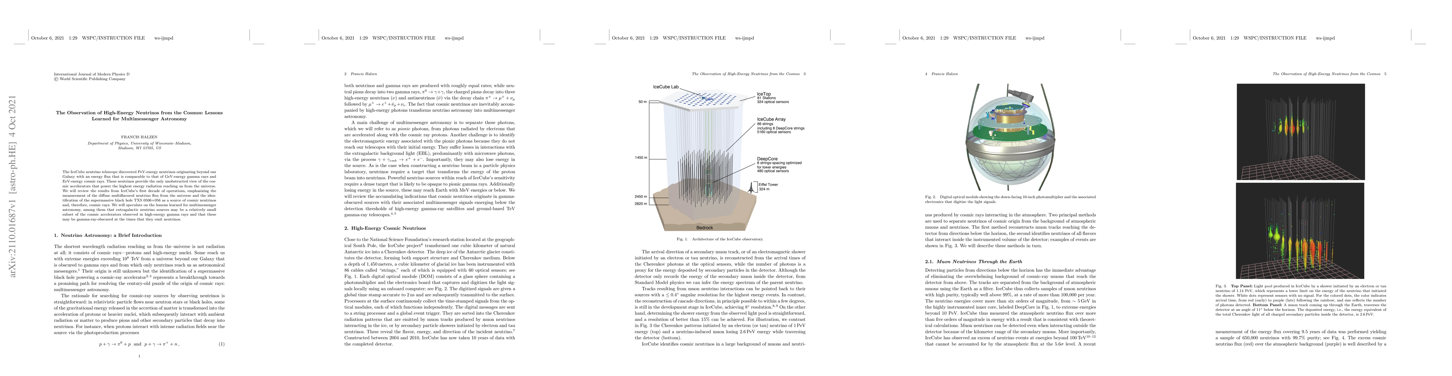 Thumbnail for The Observation of High-Energy Neutrinos from the Cosmos: Lessons
  Learned for Multimessenger Astronomy