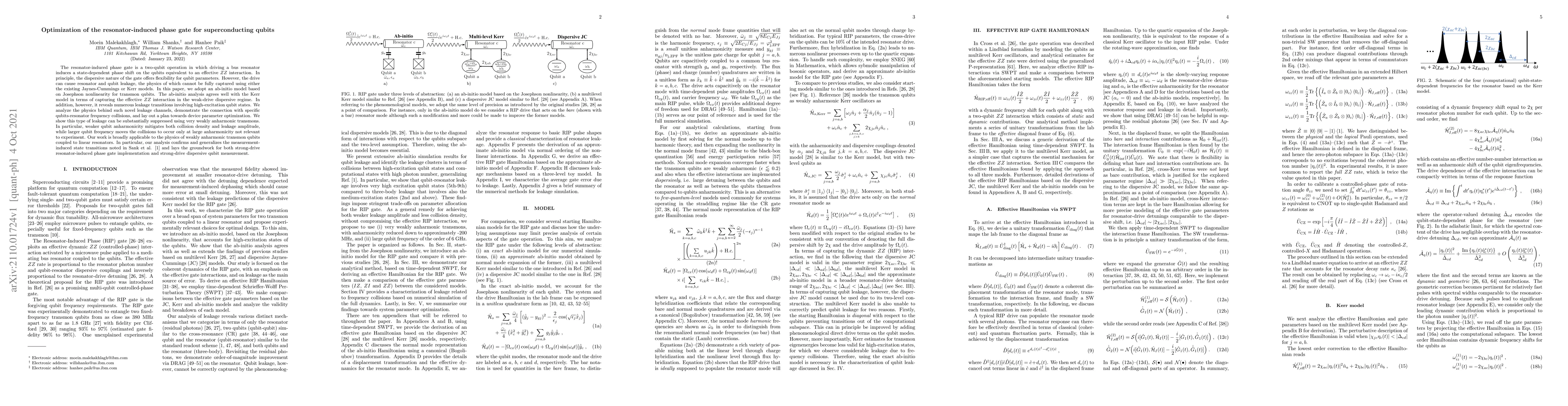 Thumbnail for Optimization of the resonator-induced phase gate for superconducting
  qubits