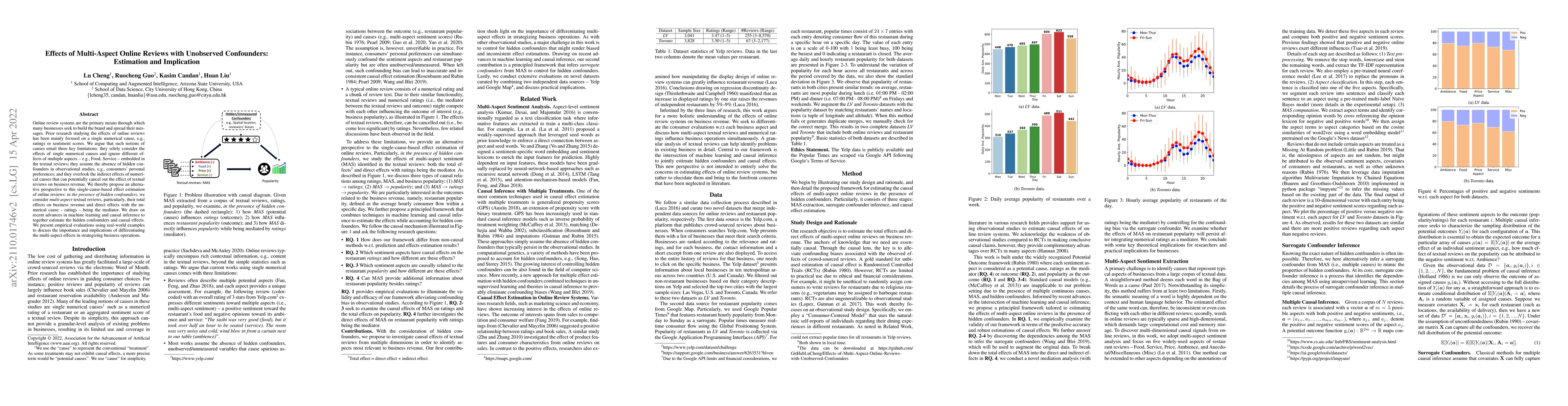 Thumbnail for Effects of Multi-Aspect Online Reviews with Unobserved Confounders:
  Estimation and Implication