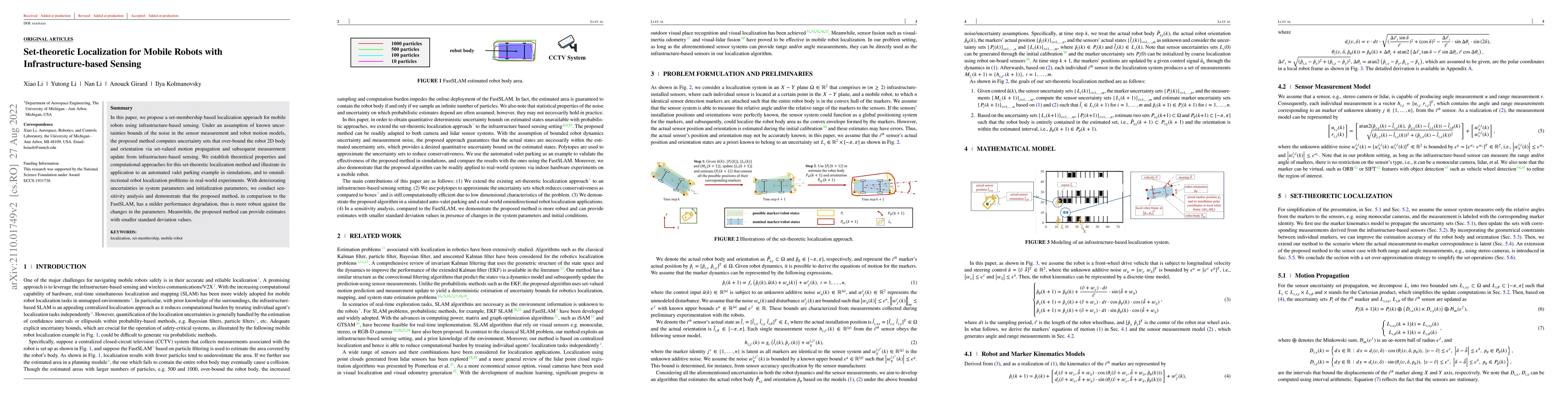 Thumbnail for Set-theoretic Localization for Mobile Robots with Infrastructure-based
  Sensing