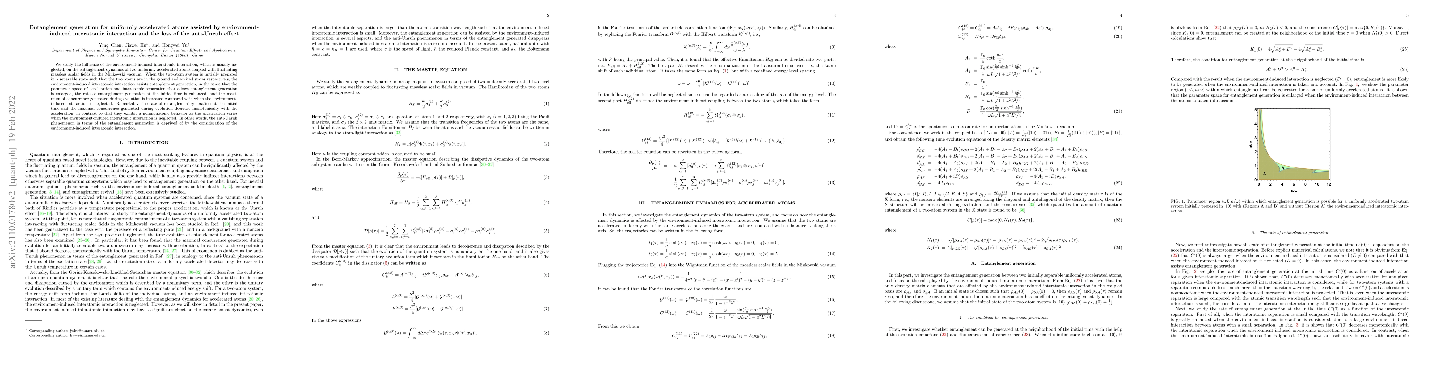 Thumbnail for Entanglement generation for uniformly accelerated atoms assisted by
  environment-induced interatomic interaction and the loss of the anti-Unruh
  effect