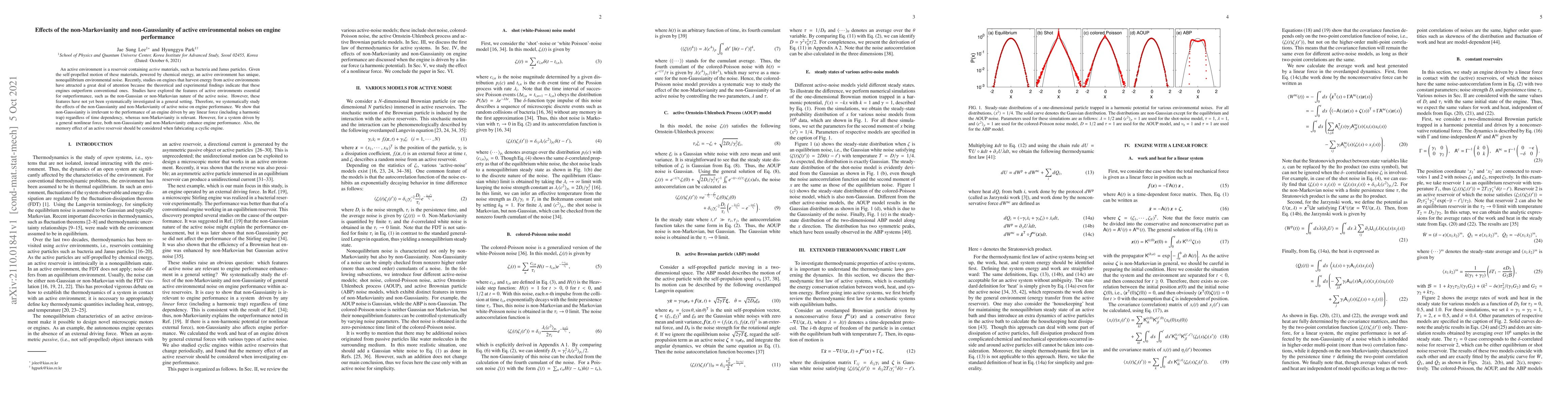 Thumbnail for Effects of the non-Markovianity and non-Gaussianity of active
  environmental noises on engine performance