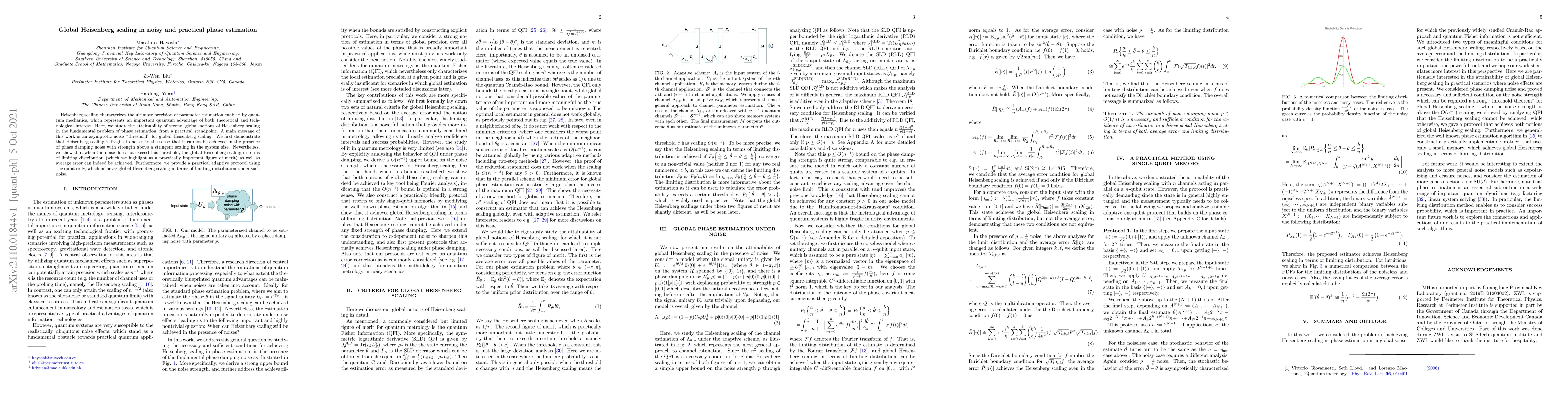 Thumbnail for Global Heisenberg scaling in noisy and practical phase estimation