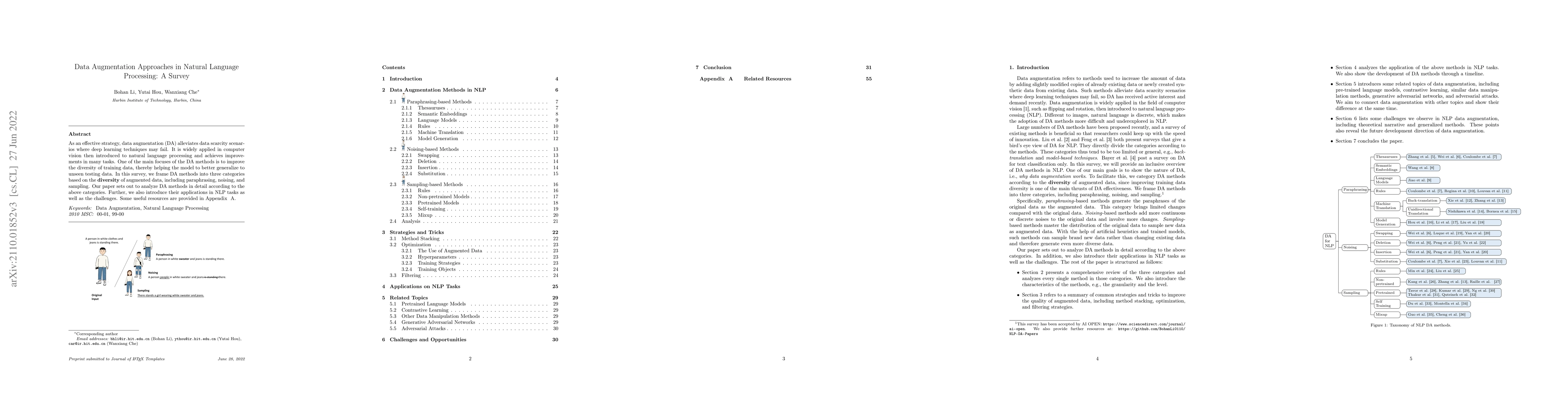 Thumbnail for Data Augmentation Approaches in Natural Language Processing: A Survey