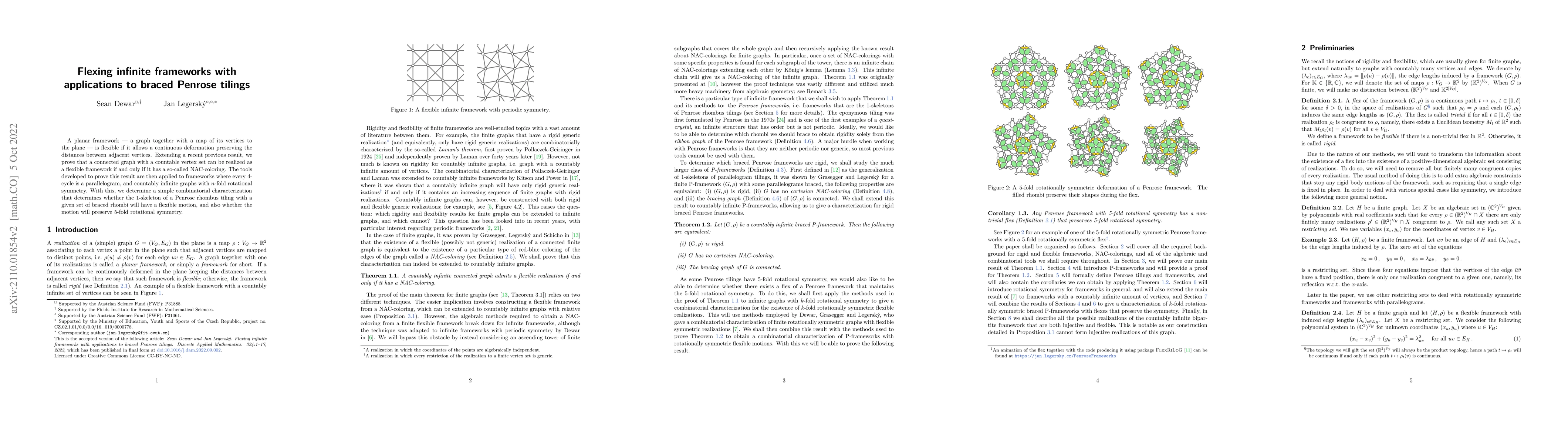 Thumbnail for Flexing infinite frameworks with applications to braced Penrose tilings