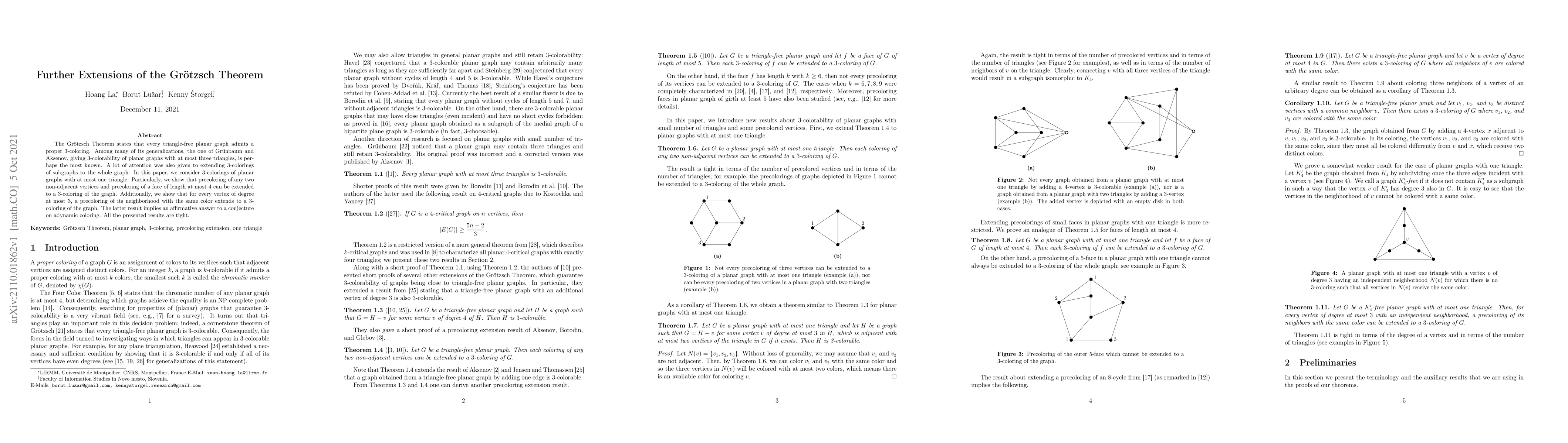 Thumbnail for Further Extensions of the Gr\"{o}tzsch Theorem